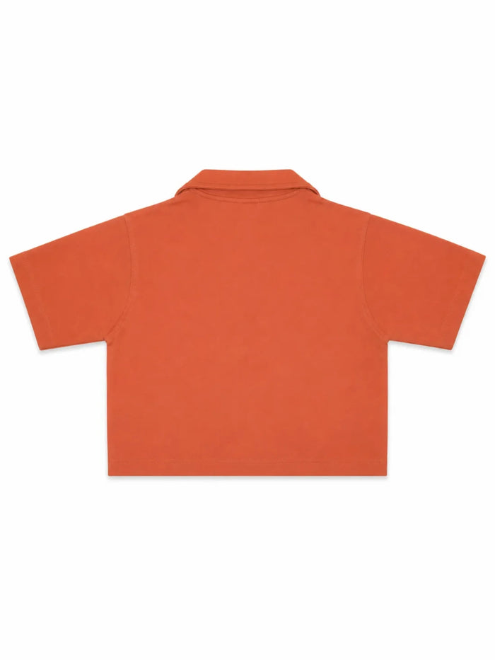 XRagnar Trailblazer Button-Up Shirt in Terracotta — cropped waffle-knit camp collar shirt for women in Pakistan