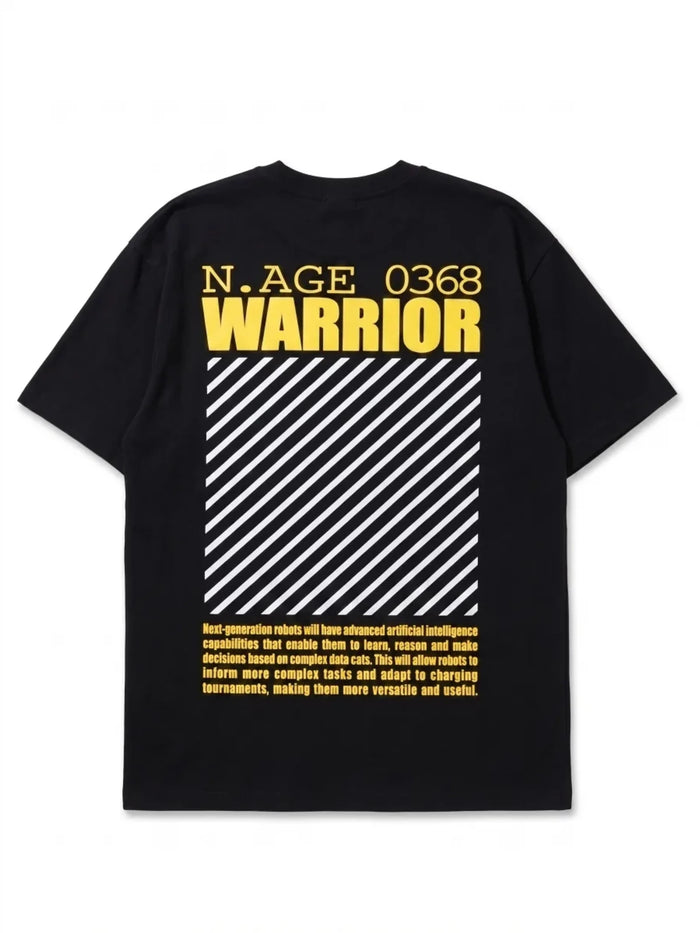 XRagnar Warrior Tee in Black — 280 GSM oversized graphic t-shirt for men and women in Pakistan