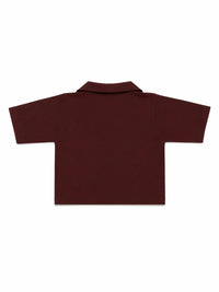 XRagnar Trailblazer Co-ord Set in Maroon — cropped shirt and wide-leg trouser set