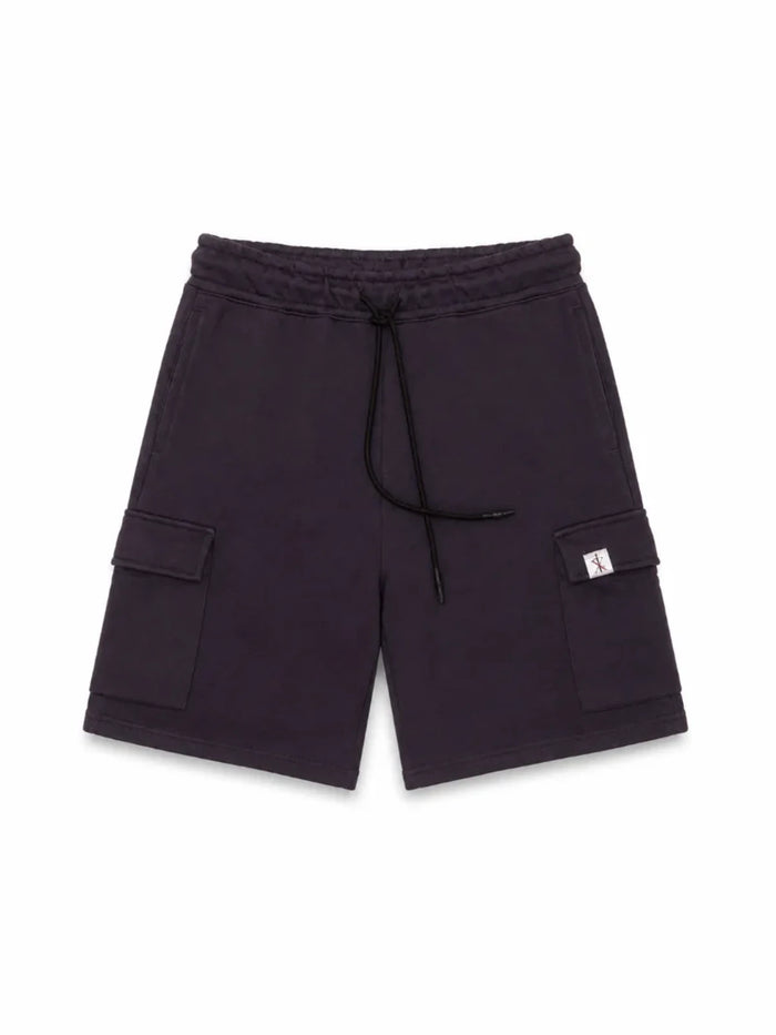XRagnar Nomad Shorts in Purple — knee-length cargo sweat shorts