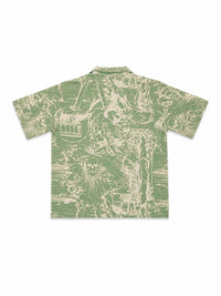 XRagnar Safari Hunter Shirt in Sage — printed camp-collar summer shirt for men in Pakistan