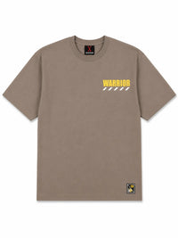XRagnar Warrior Tee in Tan — heavyweight oversized tee with chest and back graphic
