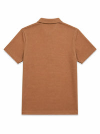XRagnar Vanguard Zipper Polo in Tan — quarter-zip polo with metal pull