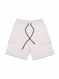 XRagnar Nomad Shorts in White — summer cotton jersey shorts with flap pockets
