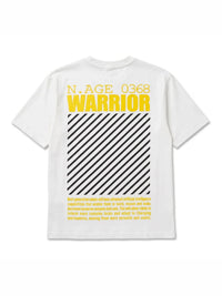 XRagnar Warrior Tee in White — 280 GSM oversized streetwear t-shirt, front and back print